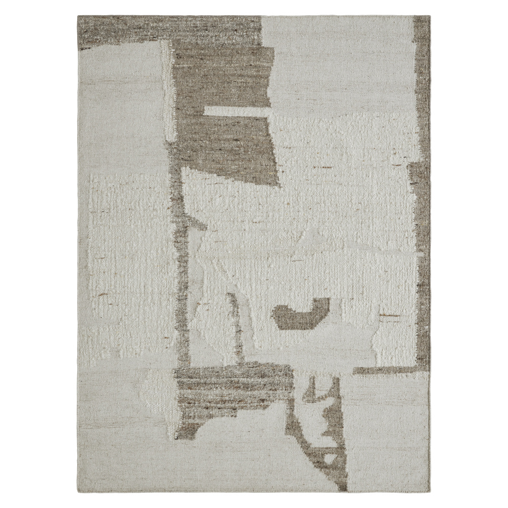 Grace 9’10&#34; x 13’1&#34; ft Handwoven Indoor Rug, Ivory/ Stone