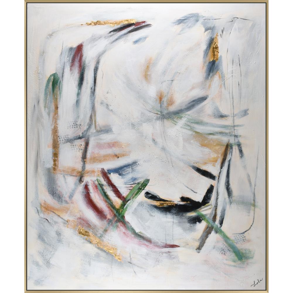 Moldova 50&#34; Wide Canvas Art, Off-white