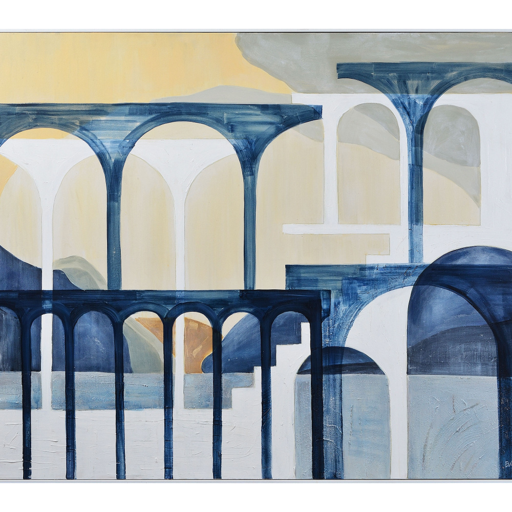 Eleanor 60&#34; Wide Canvas Art, Blue