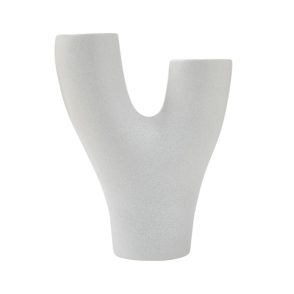 Jocasta Indoor Ceramic Stoneware Large Vase, Textured Matte Off-White