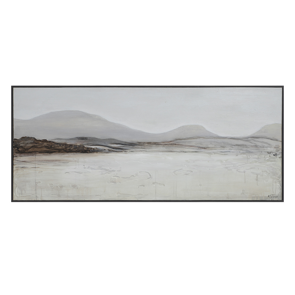Campania 70&#34; Wide Canvas Art, White, Grey, Beige