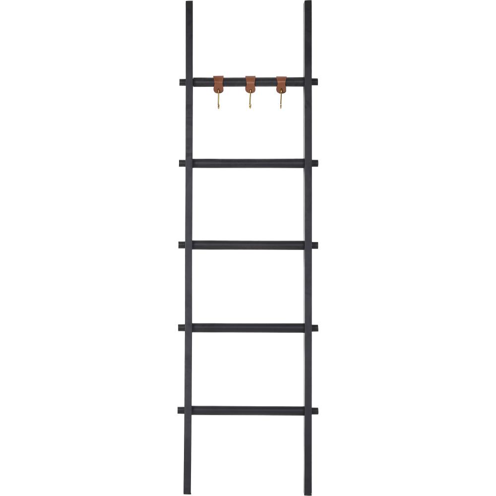 Mareva Indoor Mango Wood Blanket Ladder, Black