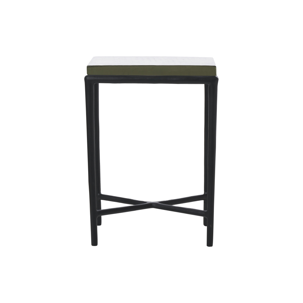 Aria Indoor Cast Aluminum Side Table, Black