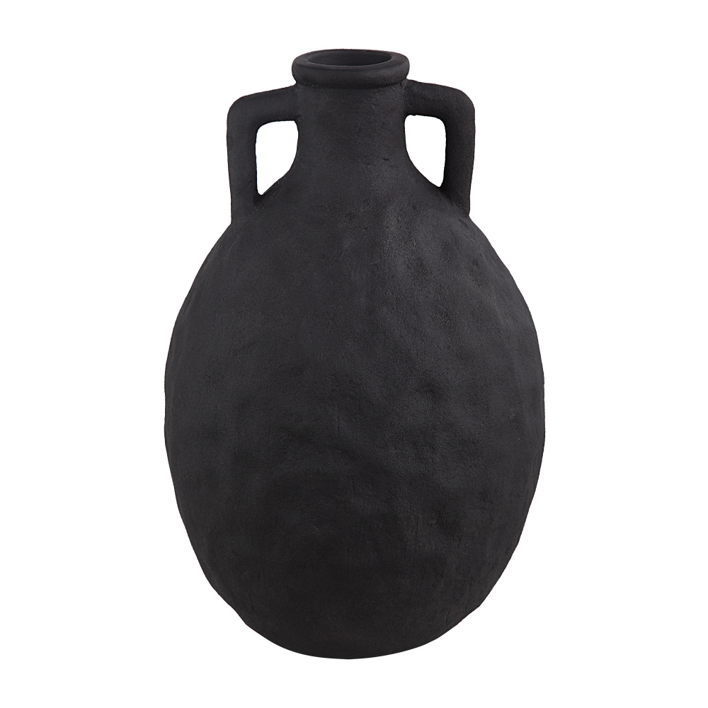 Fox Indoor Ceramic Vase, Textured Matte Black