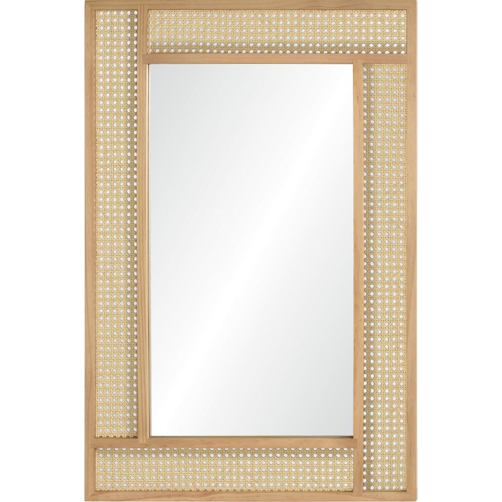 Wren 36" Tall Rectangle Wall Mirror, Brown