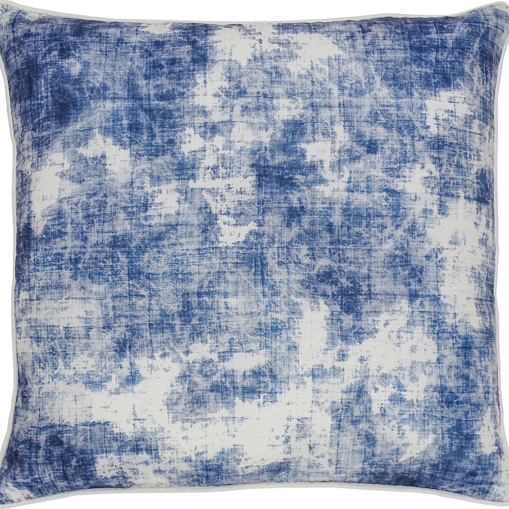 Skye 22 x 22 Outdoor Pillow, Denim Blue/ White