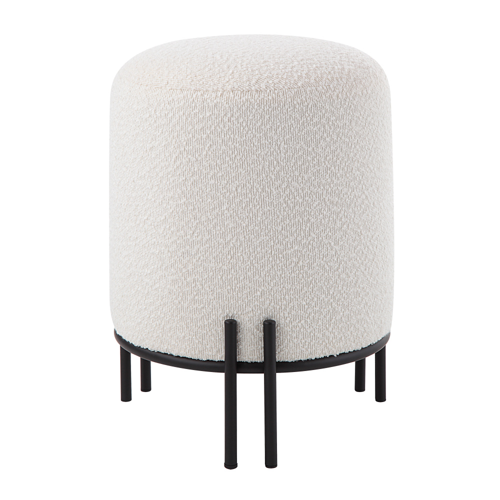 Cynthia Indoor Boucle Ottoman, Off-White