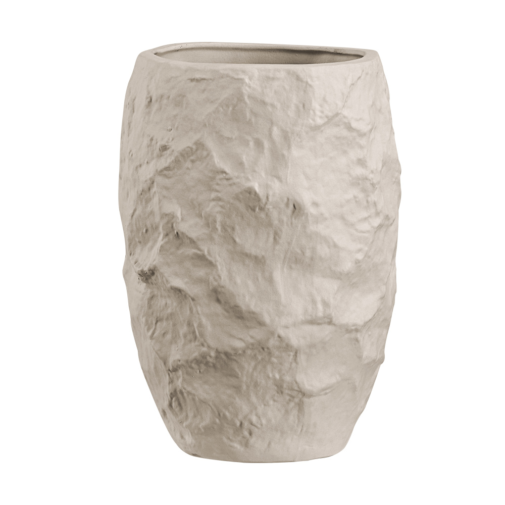 Zyan Indoor Ceramic Vase, Matte Sandshell