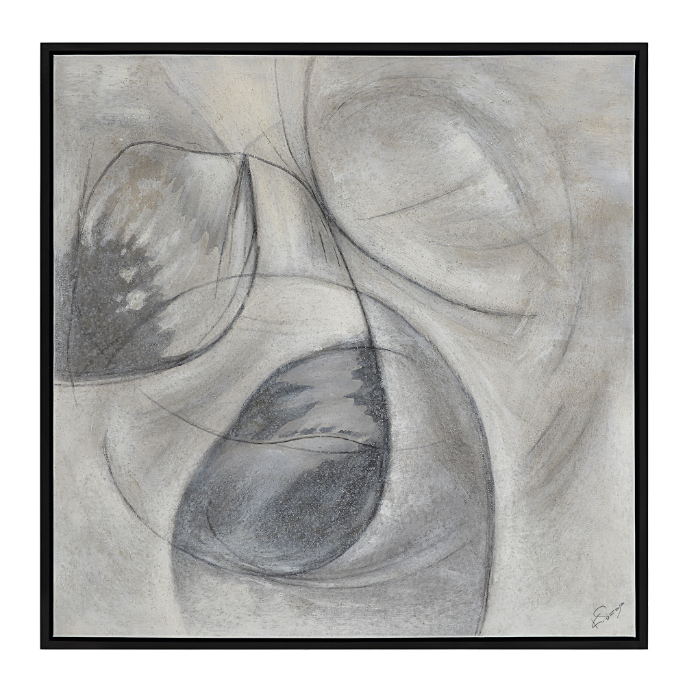 Webb 48&#34; Wide Canvas Art with Wood Frame, Painted Black