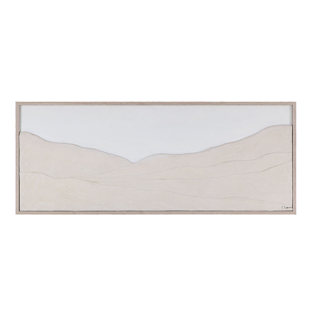 Bobier 60&#34; Wide Wall Art with Wood Frame, Cream