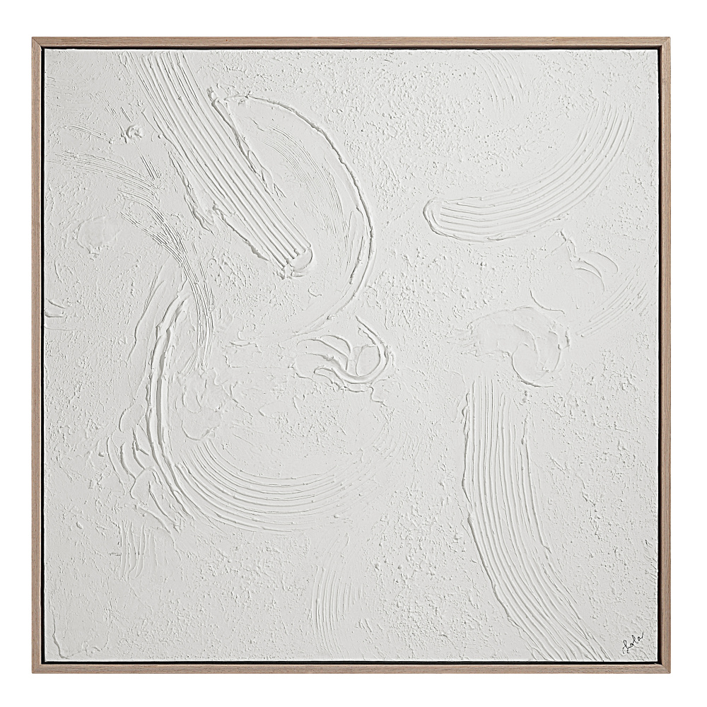 Luz 50&#34; Wide Canvas Art with Wood Frame, Cream