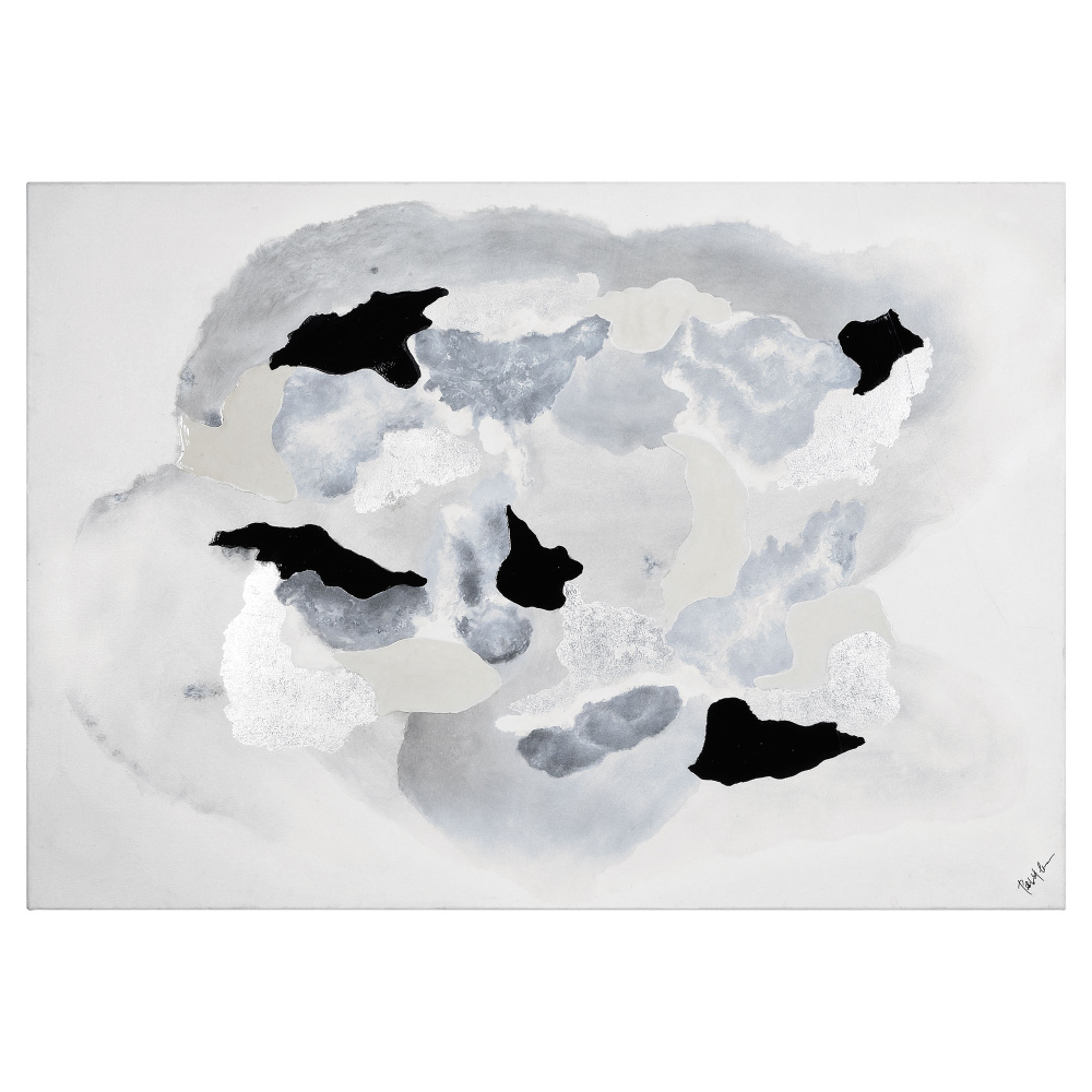 Alasia 60&#34; Wide Canvas Art, Black