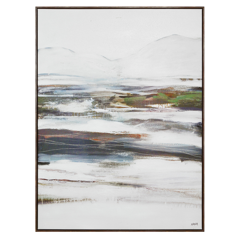 Danae 48&#34; H x 36&#34; W Canvas Art, White
