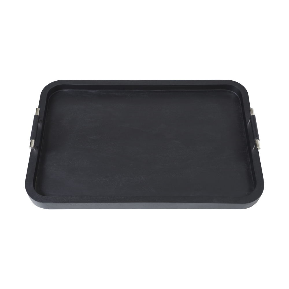 Hudson Indoor Mango Wood Tray, Black