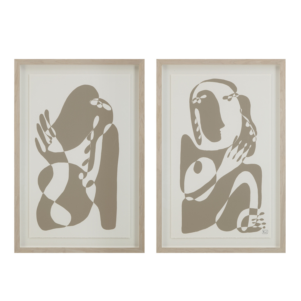 Cybel 24.1&#34; Wide Wall Art with Wood Frame, Walnut