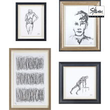Renwil W6555 - Studio Line - Sketch 4 Piece Wide Wall Art, Black