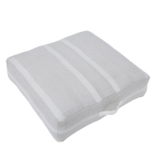 Renwil PF047 - Rousseau Indoor 100% PET Floor Pouf, Light Grey/ Ivory