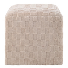 Renwil CHA098 - Jenkins Indoor Faux Sherpa Ottoman, Beige