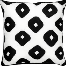 Renwil PWFLO1000 - Grenton 22 x 22 Outdoor Pillow, White/ Black