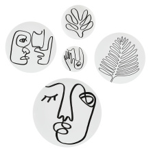 Renwil W6718 - Solange 5 Piece Wide Wall Art, Black