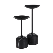 Renwil CAN185 - Uma Indoor Iron Set of 2 Pillar Candle Holder, Matte Black