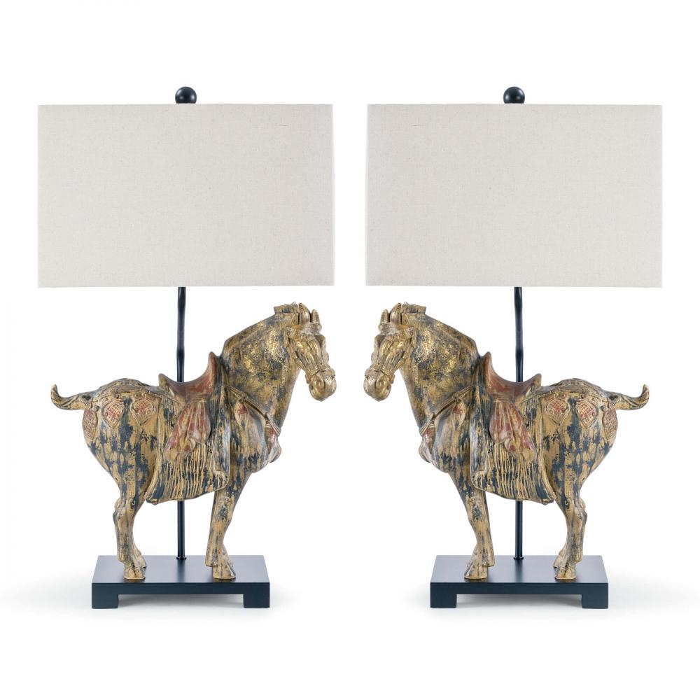 Regina Andrew Dynasty Horse Table Lamp Pair