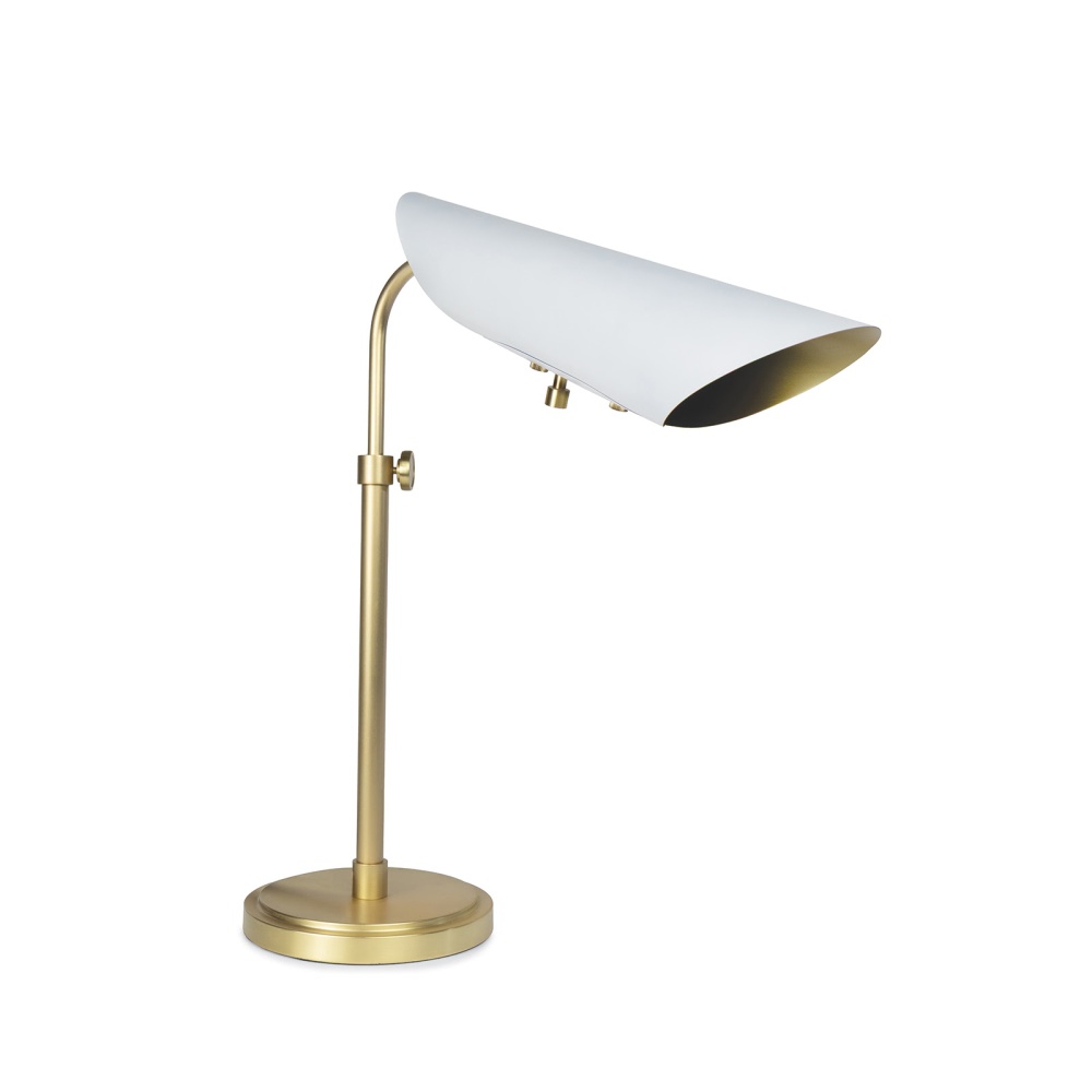 Regina Andrew Vest Table Lamp (White and Natural Brass)