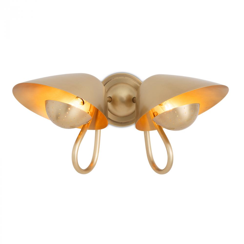 Regina Andrew Keaton Sconce Double (Natural Brass)