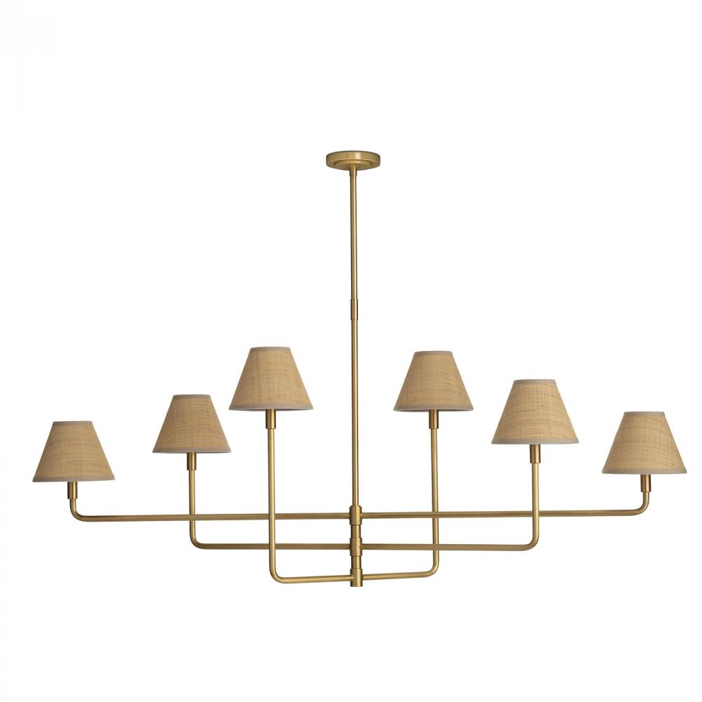 Regina Andrew Polly Metal Chandelier (Natural Brass with Rattan Shades)
