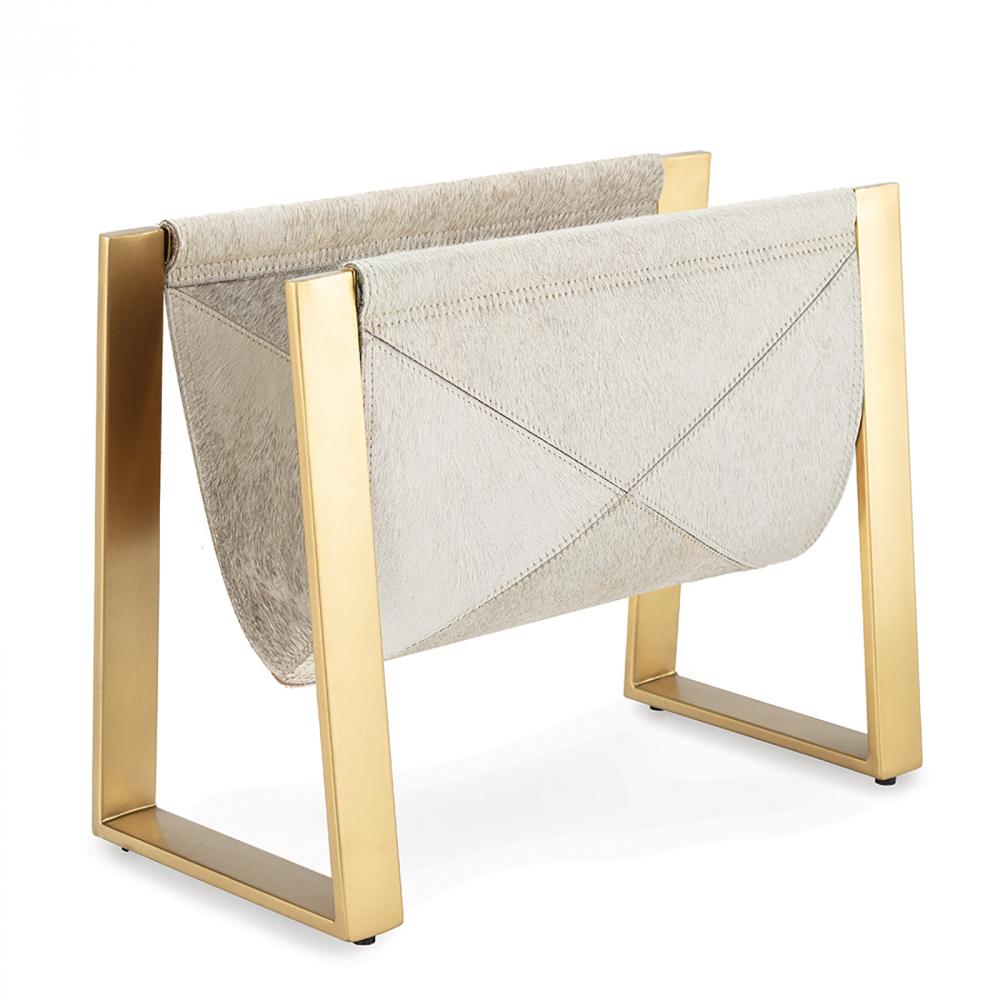 Regina Andrew Andres Hair on Hide Magazine Rack (Brass)