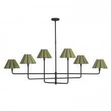 Regina Andrew 16-1454BB-GRN - Regina Andrew Polly Metal Chandelier (Blackened Brass with Green Scalloped Shade)