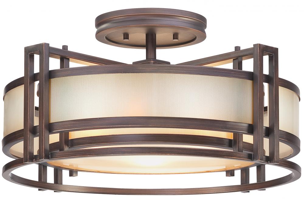 Underscore Collection - 3 Light Semi Flush