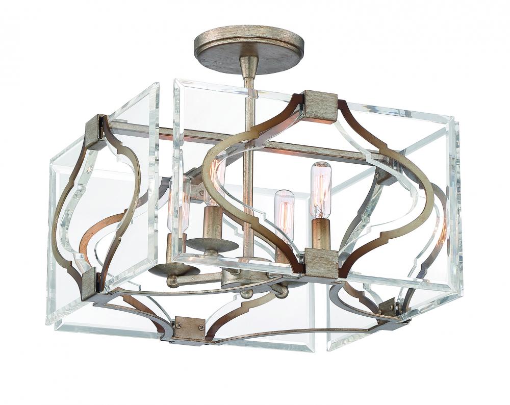 BRENTON COVE - 4 LIGHT SEMI FLUSH (CONVERTIBLE TO PENDANT)