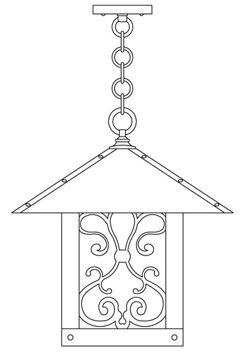 16&#34; timber ridge pendant with ashbury  filigree