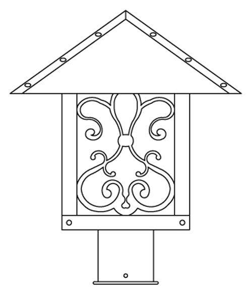 12&#34; timber ridge post mount with ashbury  filigree
