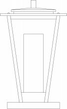 Arroyo Craftsman BRC-10CLR/CS-BK - 10" brighton column mount