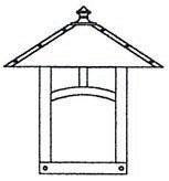 Arroyo Craftsman EW-16AGW-BK - 16" evergreen flush wall mount with classic arch overlay