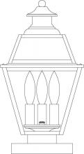 Arroyo Craftsman INC-8GRCLR-BK - 8" inverness column mount with glass roof