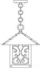 Arroyo Craftsman TRH-12ASGW-BK - 12" timber ridge pendant with ashbury  filigree