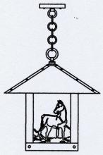 Arroyo Craftsman TRH-16HSGW-BK - 16" timber ridge pendant with horse filigree
