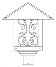 Arroyo Craftsman TRP-16ASGW-BK - 16" timber ridge post mount with ashbury  filigree