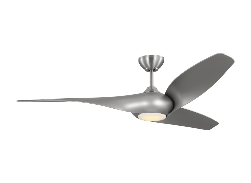 Topan Smart 60 LED Ceiling Fan in Brushed Steel with Silver Blades and Light Kit