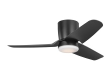 Visual Comfort & Co. Fan Collection 3CGHR44MBKD - Colgin 44 Hugger LED Ceiling Fan in Midnight Black with Midnight Black Blades and Light Kit