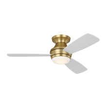 Visual Comfort & Co. Fan Collection 3IKR44BBSD - Ikon 44 Hugger LED Ceiling Fan in Burnished Brass with Matte White Blades and Light Kit