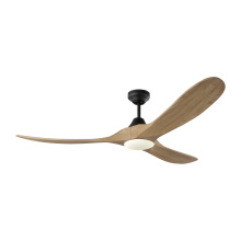 Visual Comfort & Co. Fan Collection 3MAVSM60MBKNHD - Maverick Smart 60 LED Ceiling Fan in Midnight Black with Natural Honey Blades and Light Kit