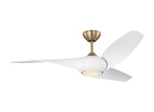 Visual Comfort & Co. Fan Collection 3TNSM52BBSD - Topan Smart 52 LED Ceiling Fan in Burnished Brass with Matte White Blades and Light Kit