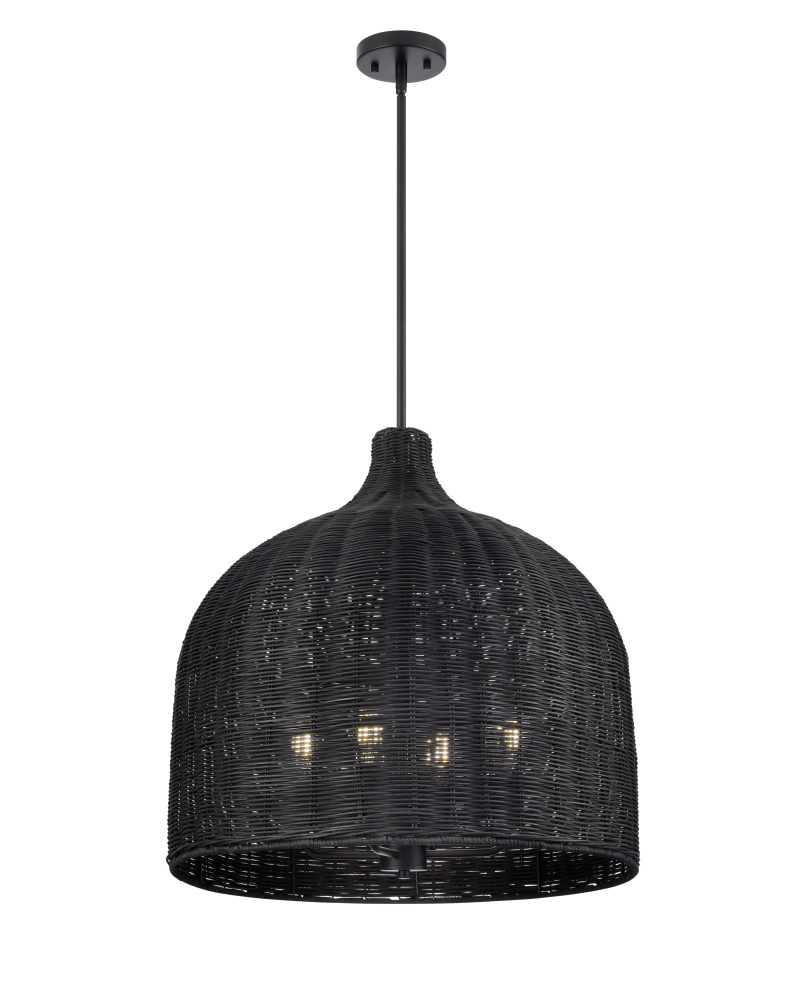 Elise 24.25&#34; Wide 4-Light Pendant - Matte Black