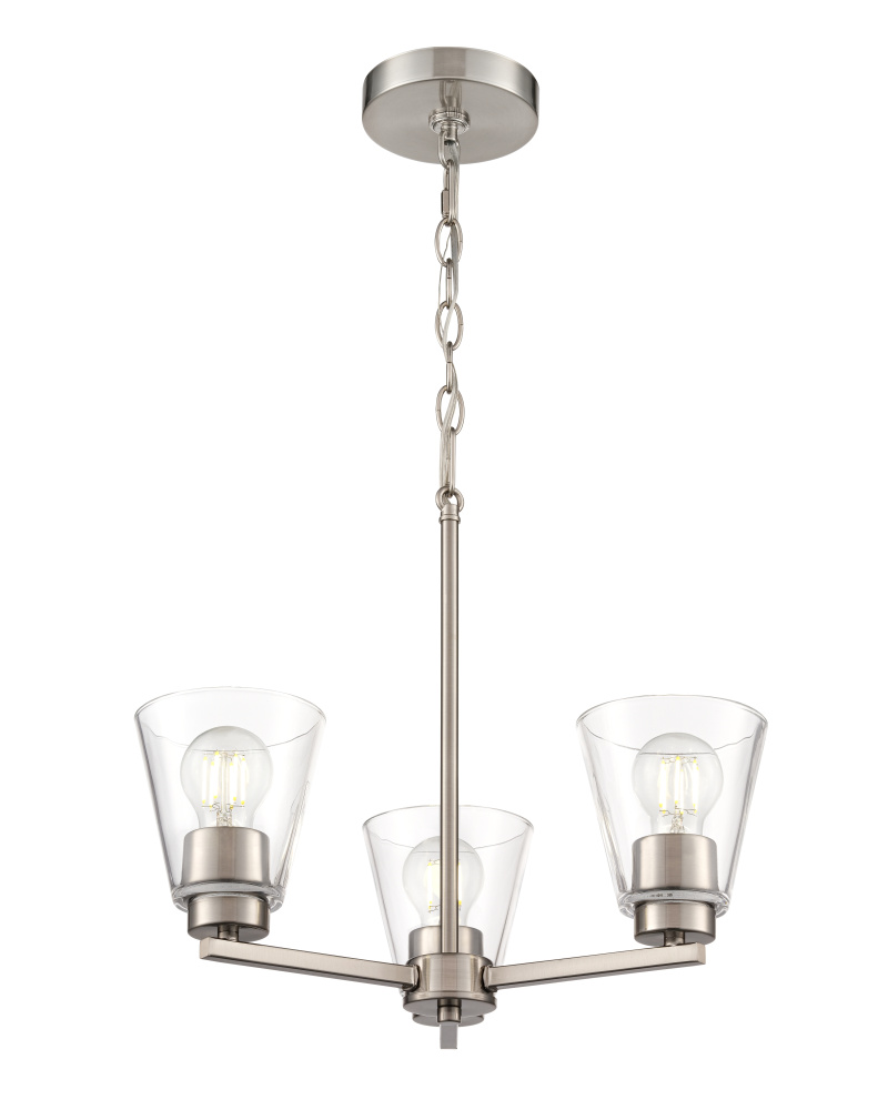 Strayhan 18&#34; 3-Light Chandelier - Brushed Nickel