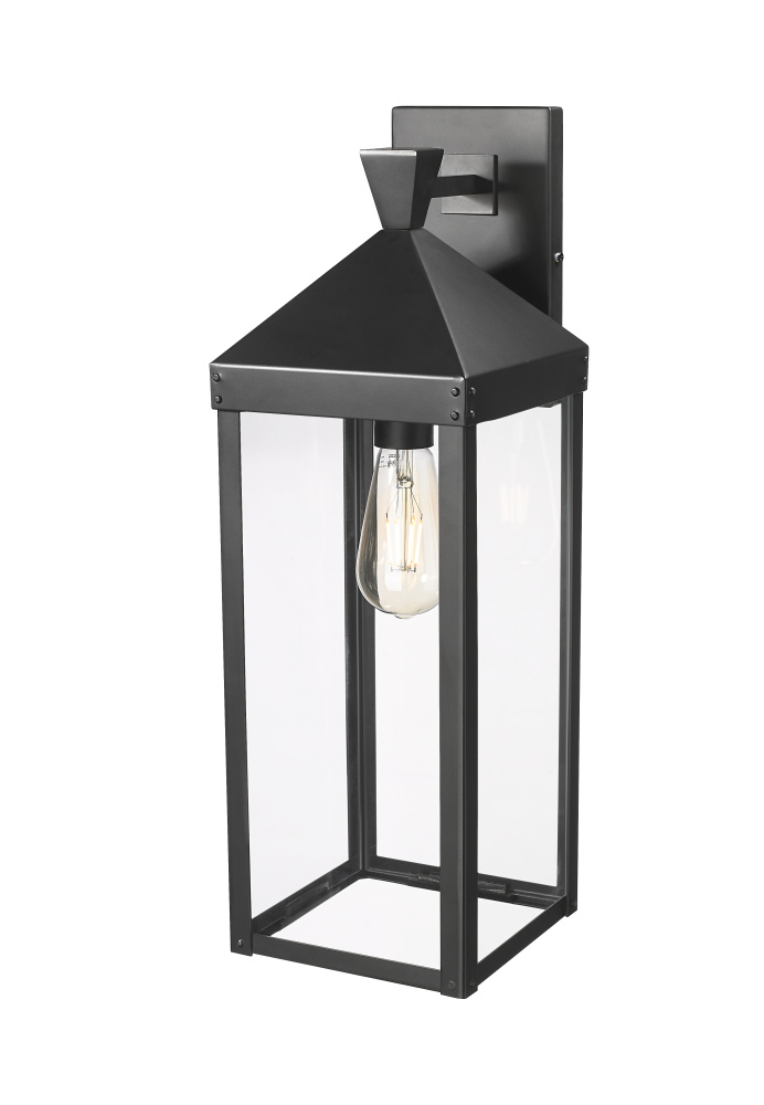 Yates 21.75&#34; High 1-Light Outdoor Wall Sconce - Painted Black