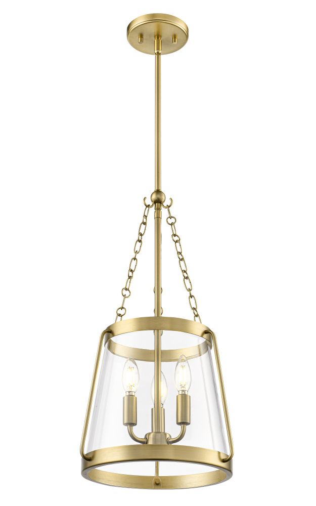 Adabella 11.75&#34; 3-Light Pendant - Vintage Brass